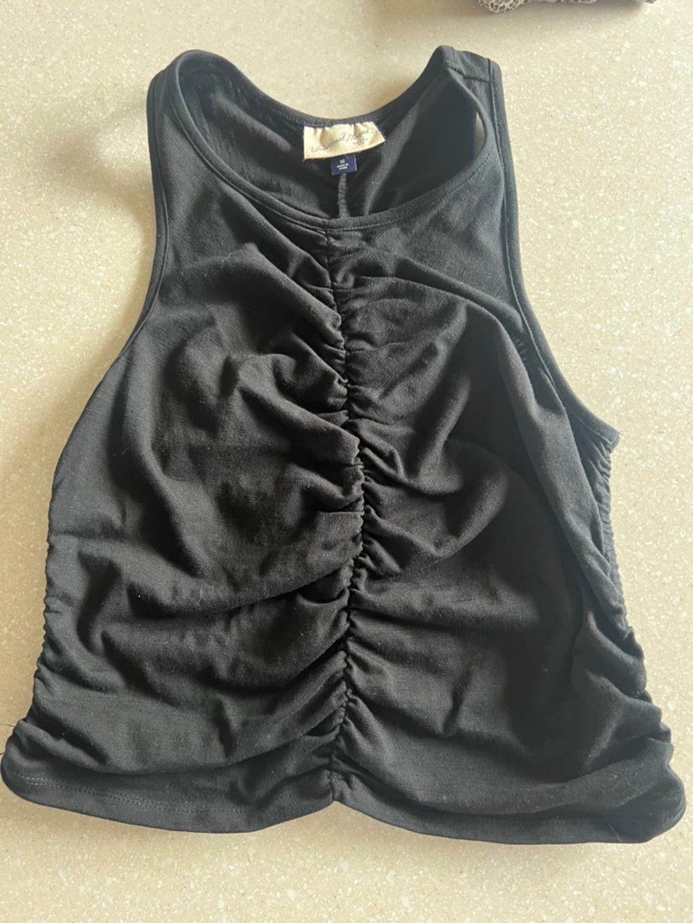 Universal Thread Black Ruched Front Tank Top